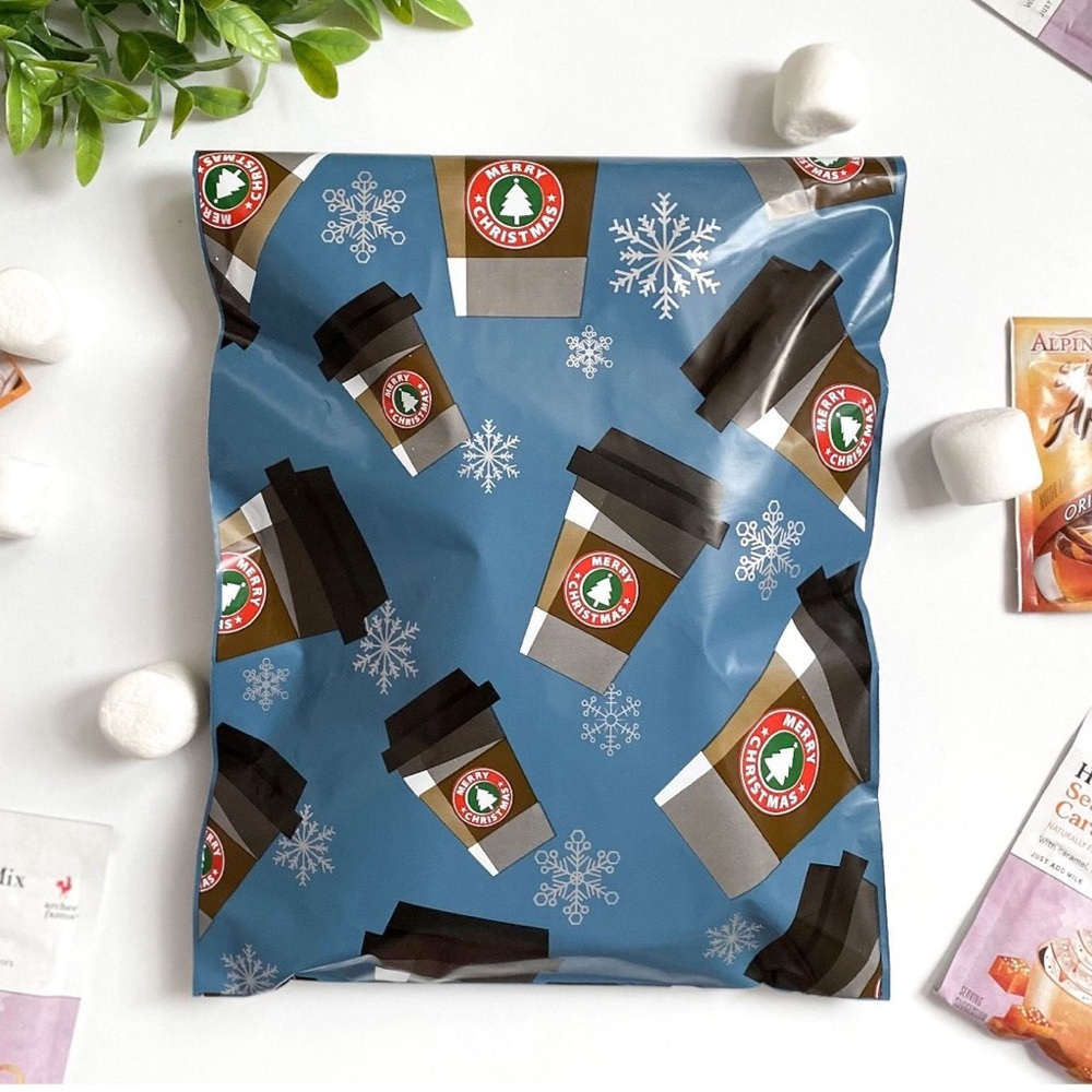 Christmas Coffee Cup ☕️ Polymailers - 10x13 Holiday